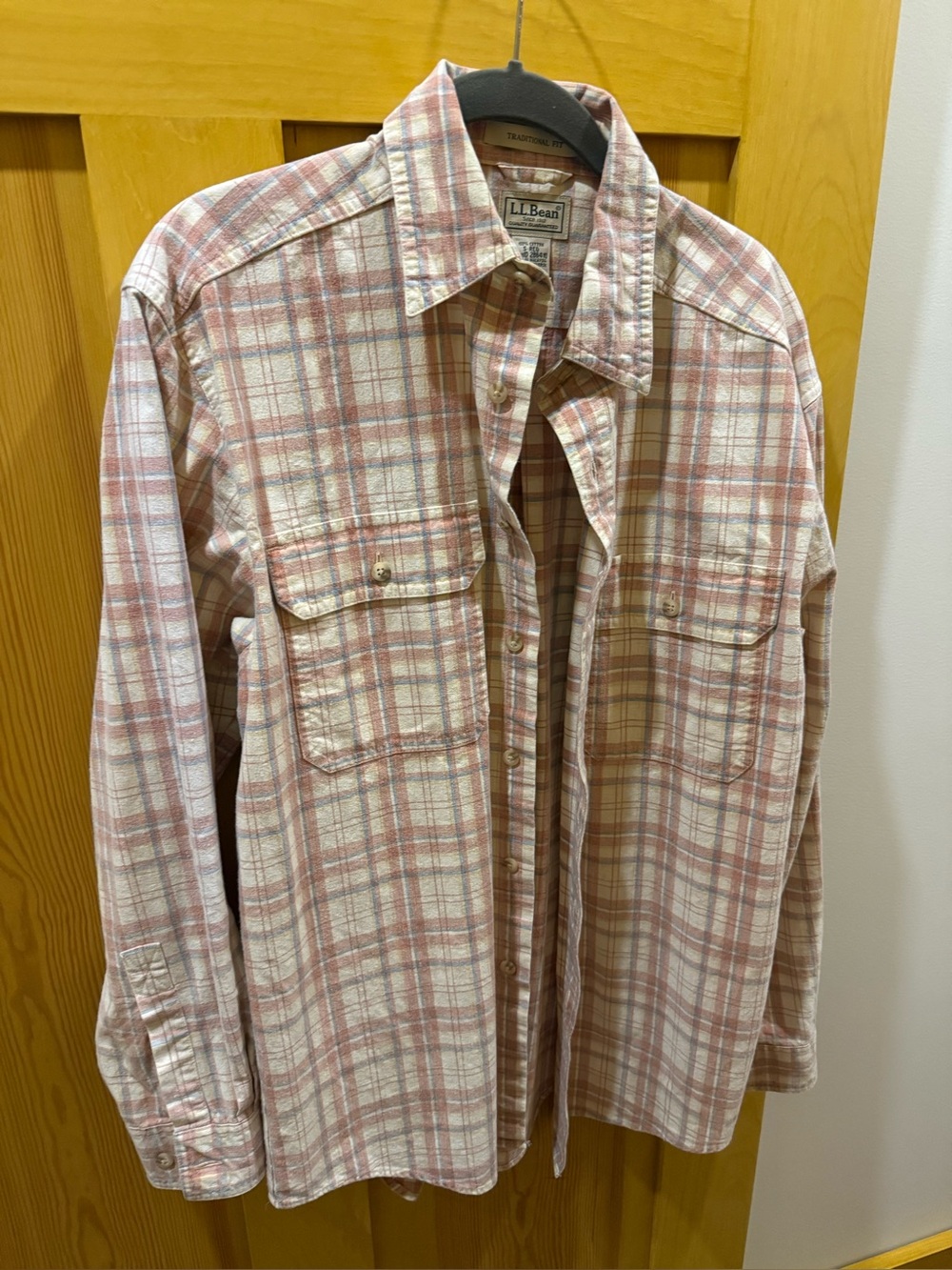 L.L. Bean Men’s Sunwashed Canvas Plaid Shirt Small S-REG Traditional Fit